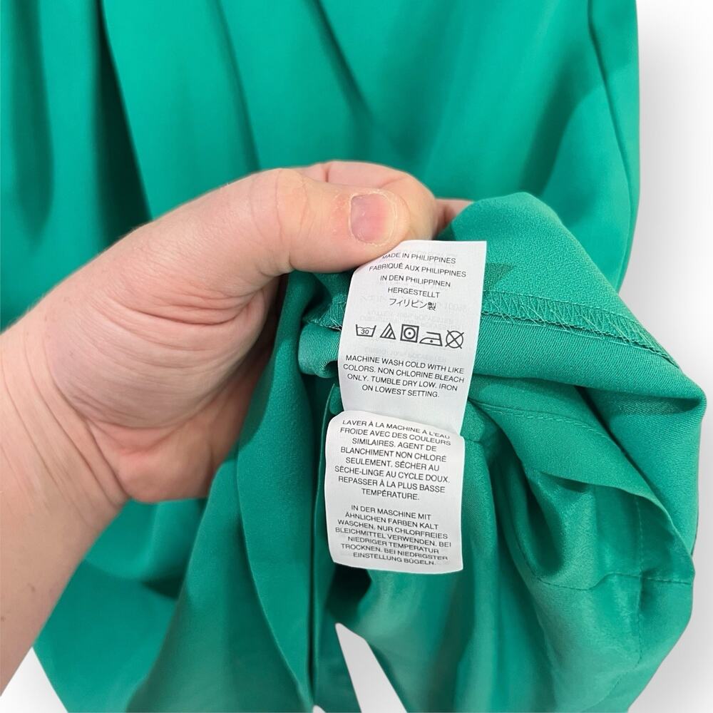 J. Crew Teal Green Pleated Sheath Dress Size 6P Cap Sleeve Modest Business - Picture 8 of 14